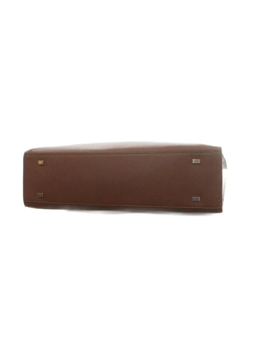 Celine Turnlock Tote Leather Brown